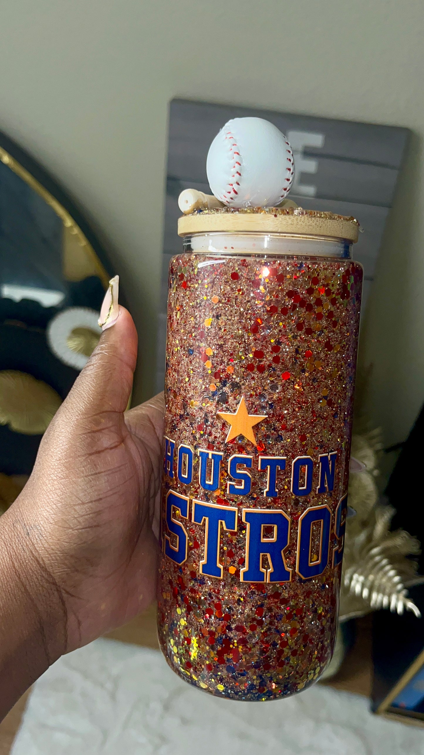 ⚾⚡️Stadium Sass – 16oz Glass Can Tumbler