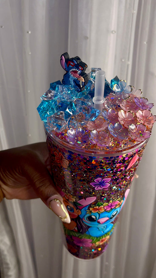 🌺 Island Mischief – 24oz Glow-in-the-Dark Tumbler