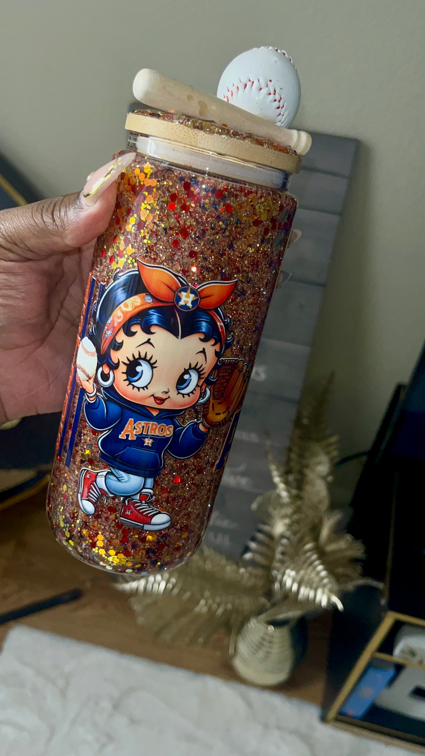 ⚾⚡️Stadium Sass – 16oz Glass Can Tumbler
