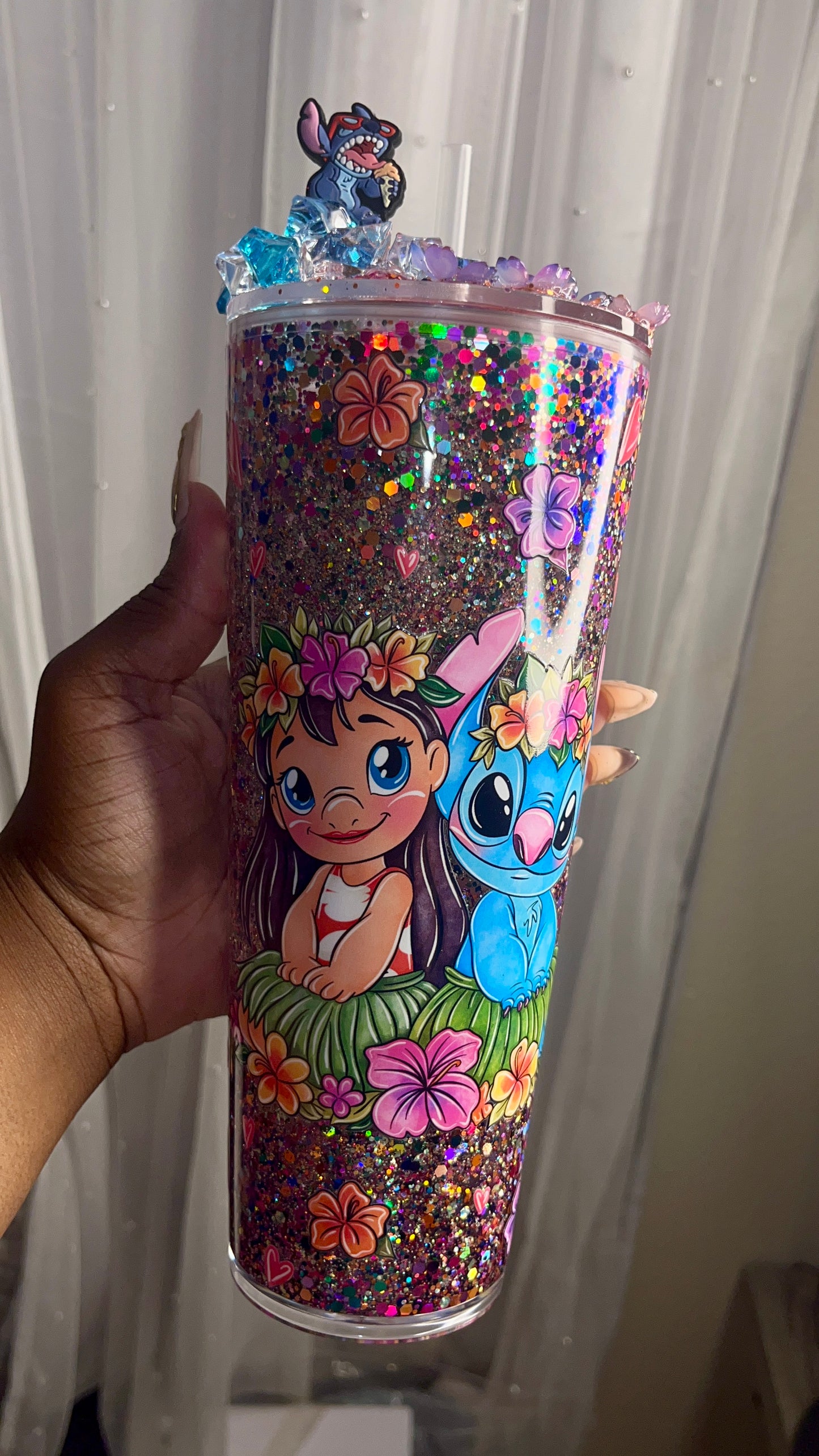 🌺 Island Mischief – 24oz Glow-in-the-Dark Tumbler