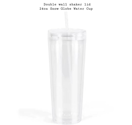 24oz Double Wall & Double Shaker Lid Acrylic Tumbler