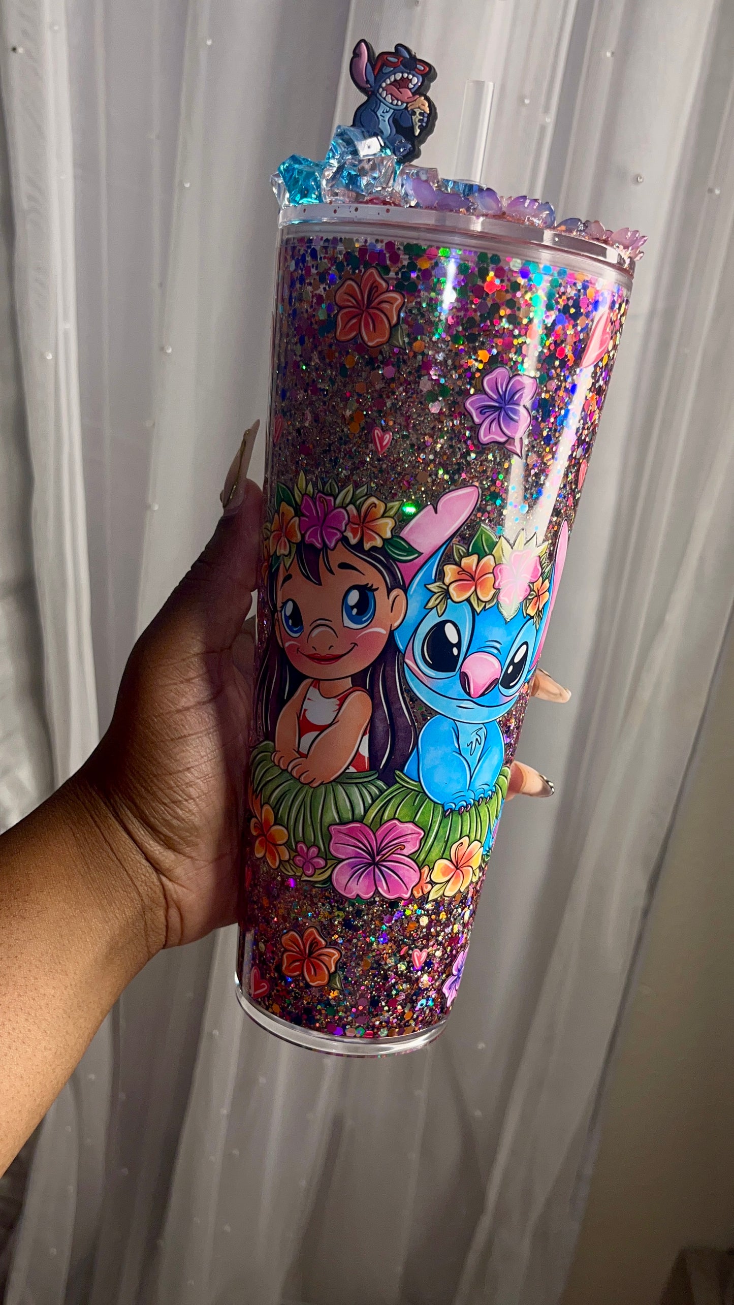 🌺 Island Mischief – 24oz Glow-in-the-Dark Tumbler