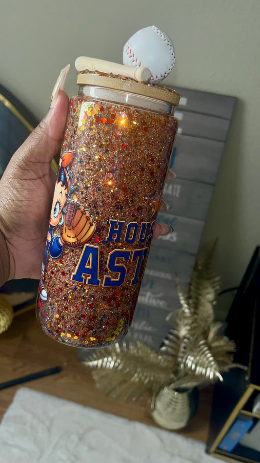 ⚾⚡️Stadium Sass – 16oz Glass Can Tumbler